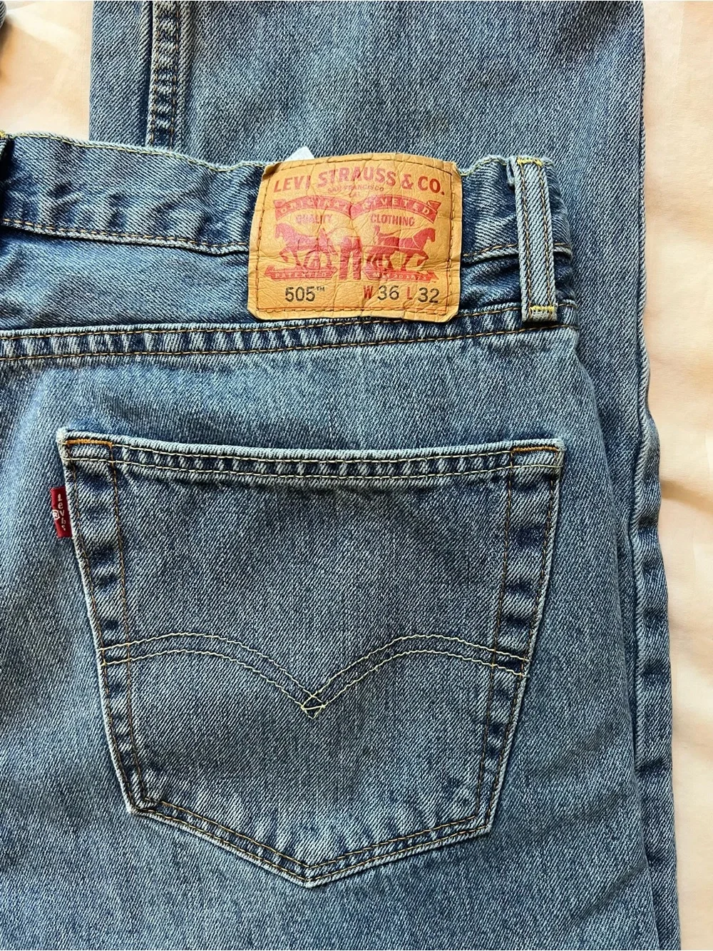 Levi’s men’s 505 straight leg original denim jeans 36 x 32